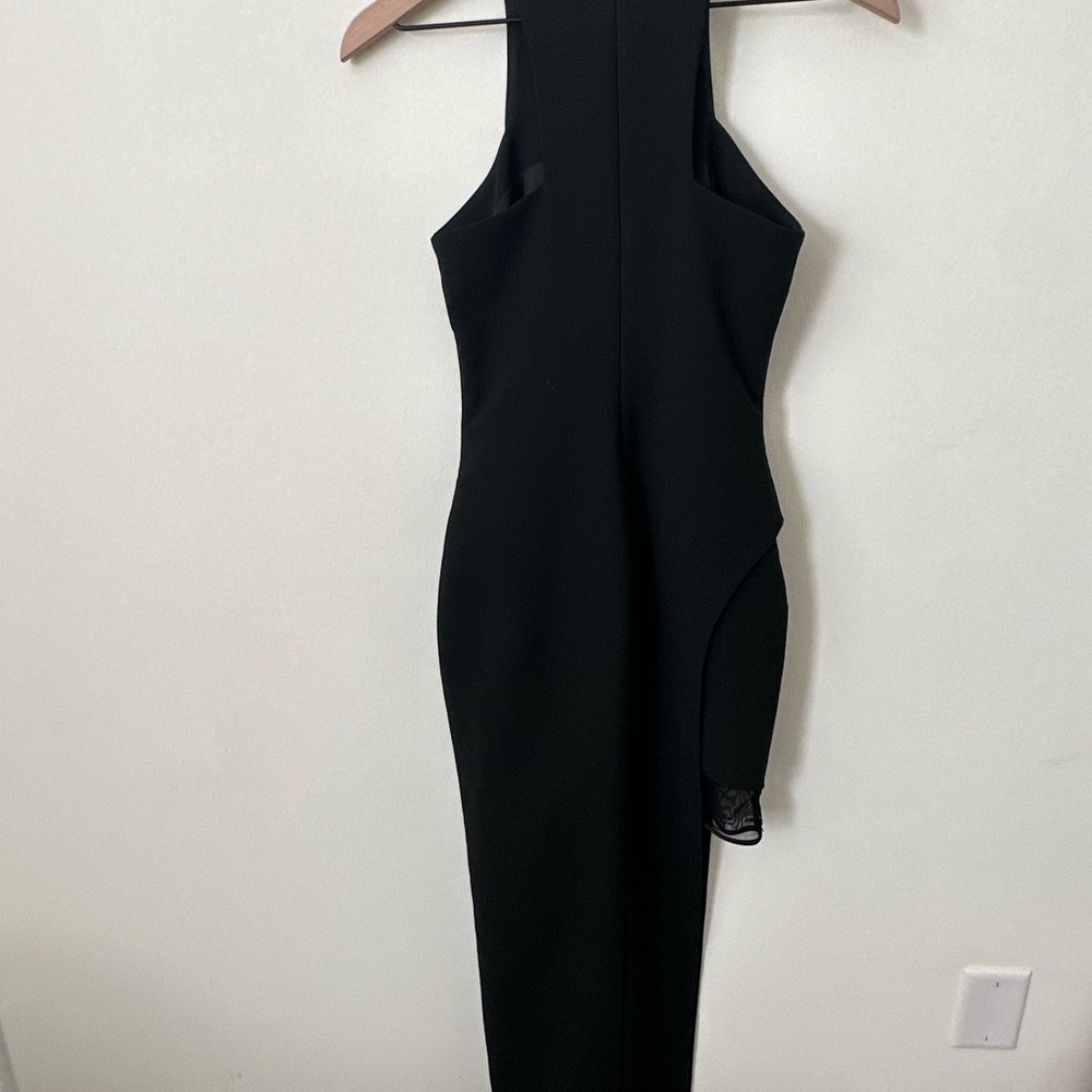 Elizabeth and James Tegan High-Slit Chiffon Maxi Dress, Black Size 2 - Picture 9 of 9